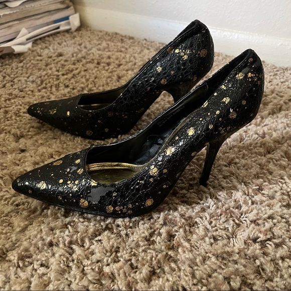 Dollhouse Y2K gold and black speckled heels - Picture 3 of 8